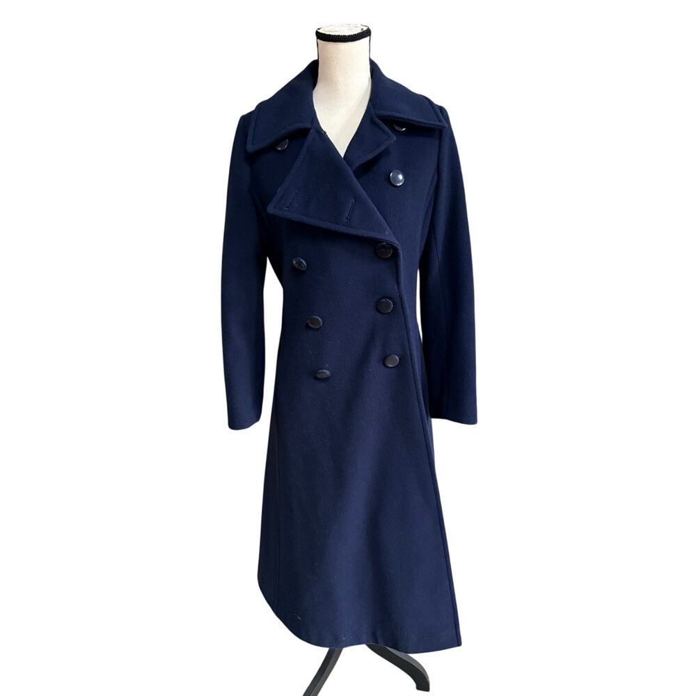 Beekman 1802 Navy Double-Breasted Wool Coat
